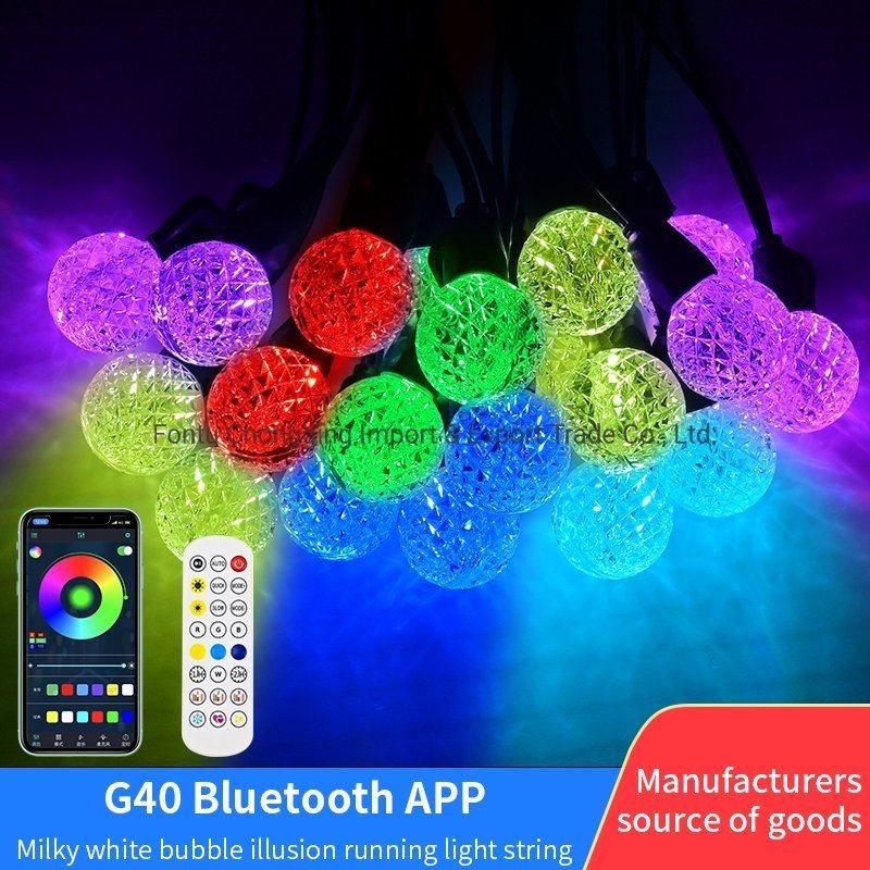 S14 G40 Smart LED String Light Ball, RGB 16 Million Colours Twinkle Lights, APP Control Crystal Ball Lights for Garden Holiday etc