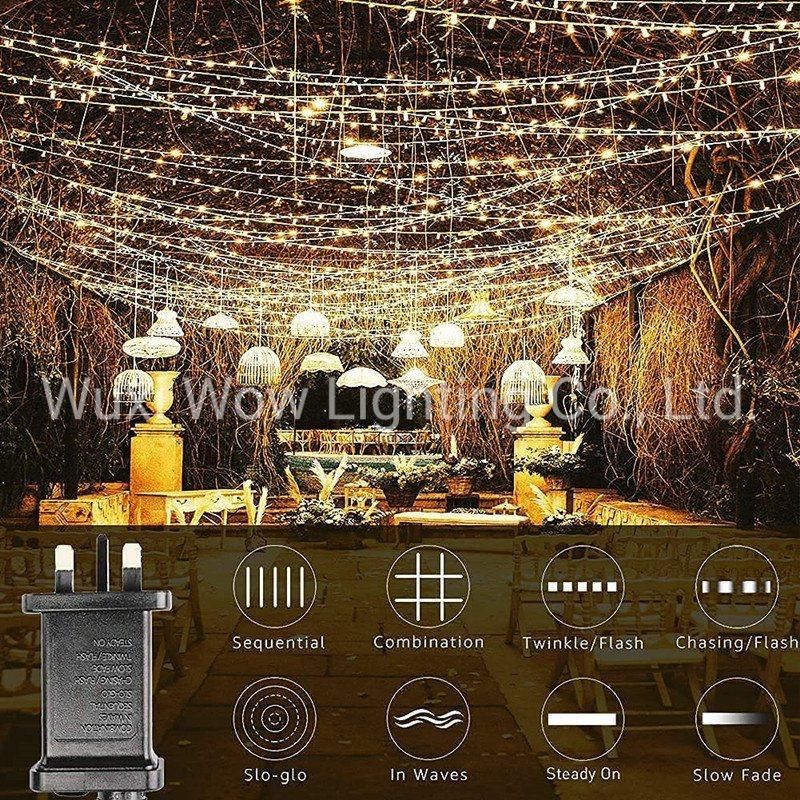 Curtain Light 6m X 3m 600 LED Gazebo Lights Mains Powered, 8 Modes Pergola Lights Plug in Window Lights for Bedroom Indoor Outdoor Garden Wedding Party Decor