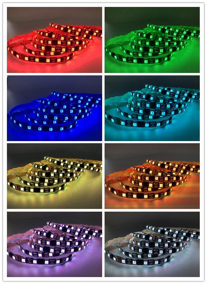 Black PCB DC12V RGB LED Flexible Strip Light for Decoration