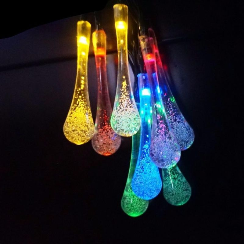 20 LED Solar Powered Water Drop String Lights LED Christmas Light