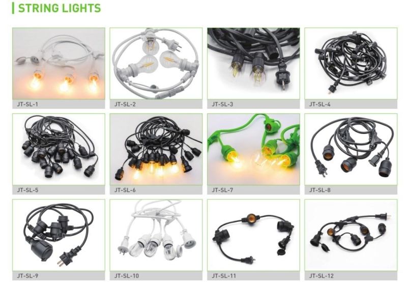 Outdoor Commercial LED String Lights Cord UL S14 S60 Bulbs