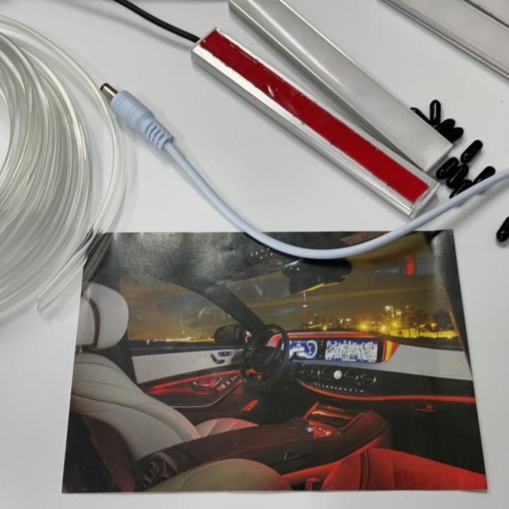 5050 RGB Atmosphere Lights Car Interior Decoration LED Door Light Strip Fiber Optical Lights Car Foot Lamp with Wireless Bluetooth Controlled