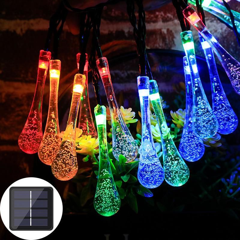 6/5/3m 30/20/10 LEDs Christmas Holiday Decoration LED Outdoor Water Drops Solar Lamp String Light