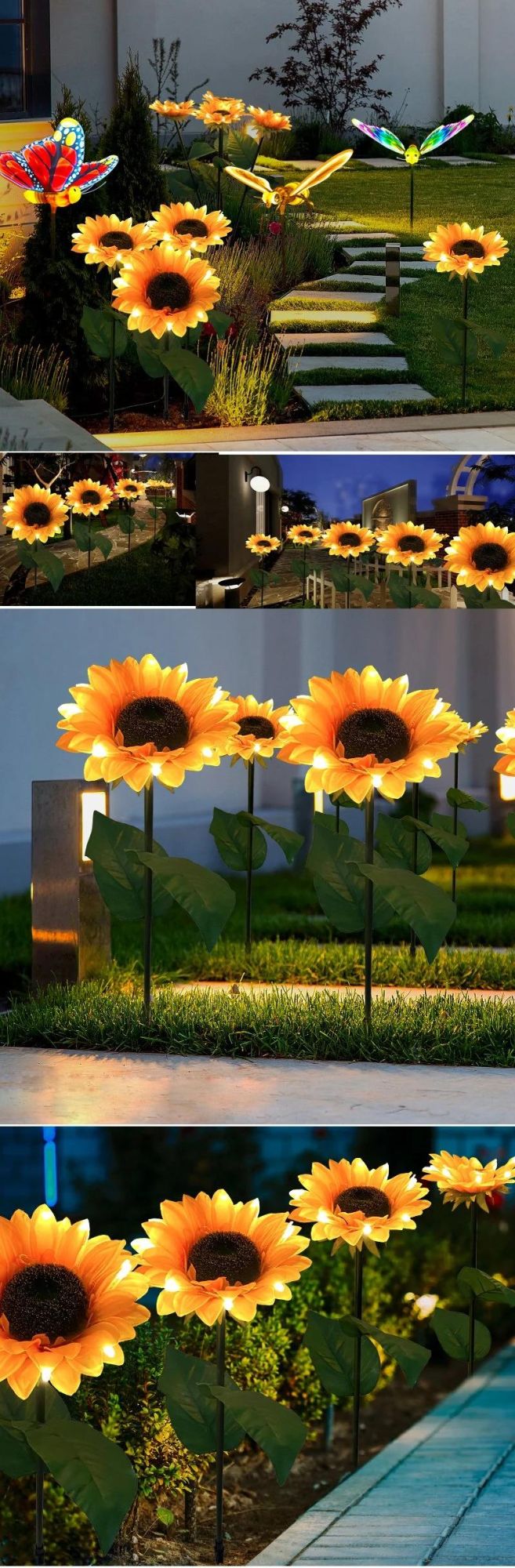 Outdoor Wedding Home Decoration Light Plastic Plant LED Sunflower Stem