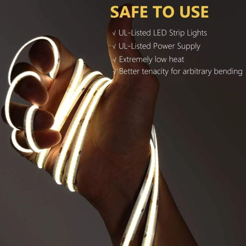 12V 24V Mini 3mm Width No Dots COB Strip Light Cuttable Strip Tape Light Home TV Back Light Decoration
