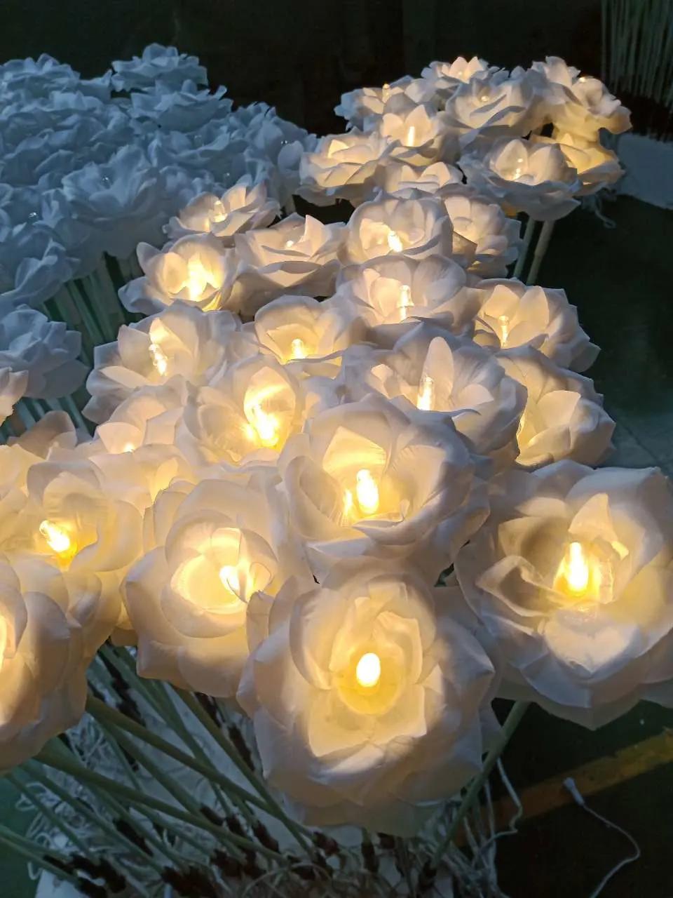 LED Artificial Rose Flower Light Wedding Decoration Holiday Decoration Garden Light