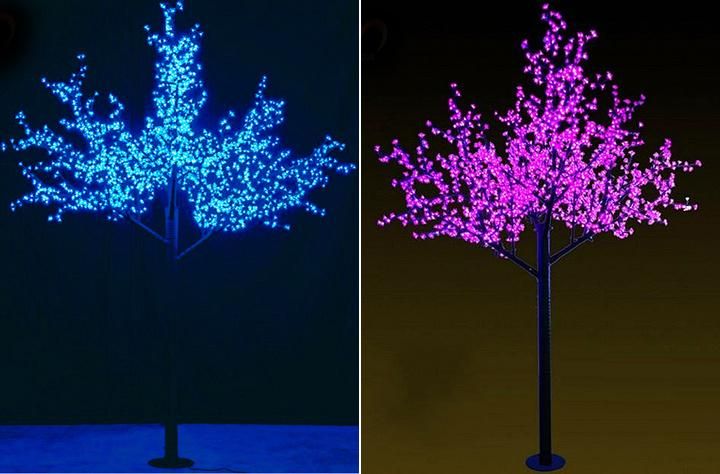 Garden Ornaments Valentine Day Decoration Glitter Artificial Oriental Cherry LED Tree