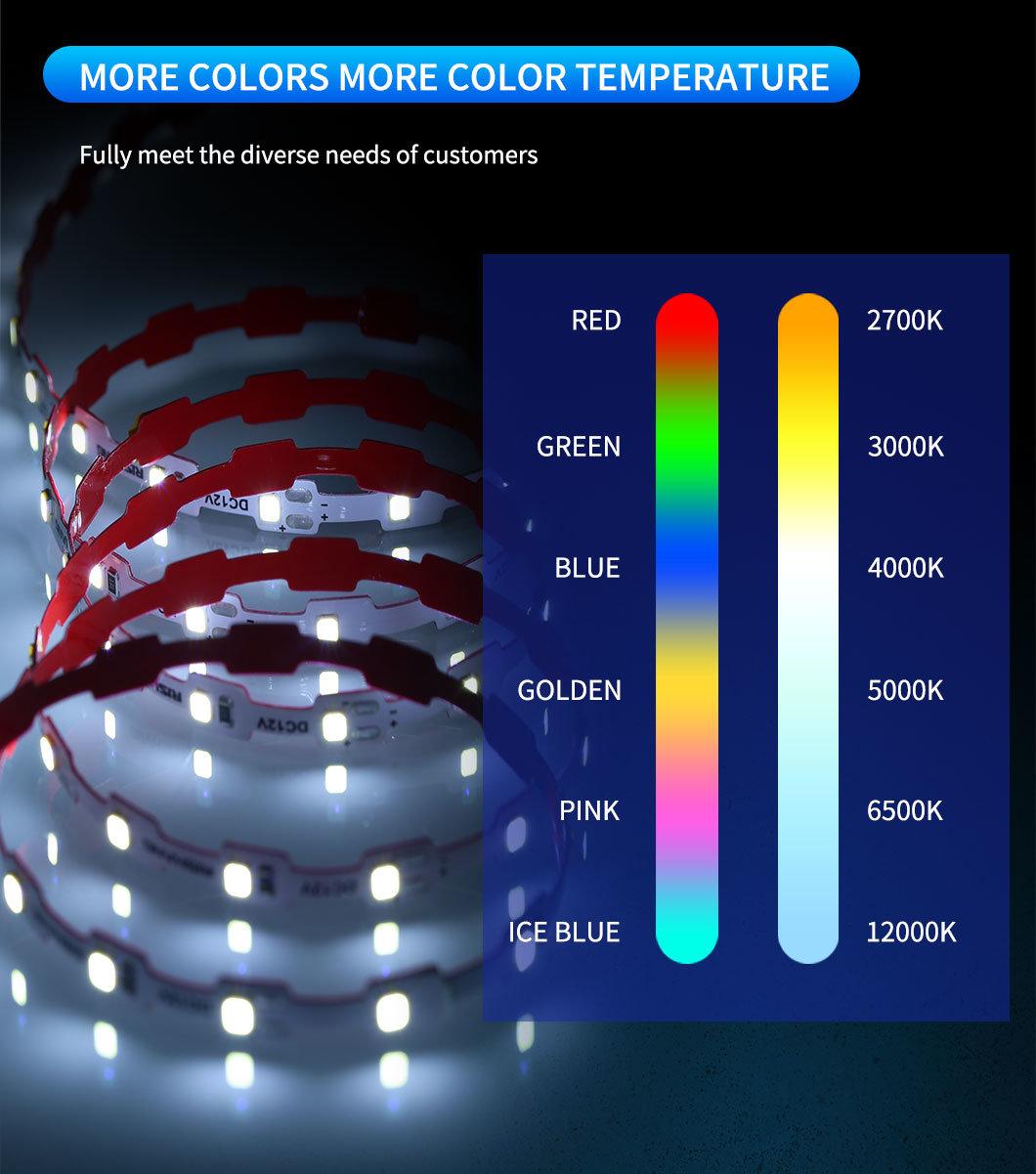 UL CE DC12V 150lm/W High Efficiency Zig-Zag Flex 7W/M LED Strip