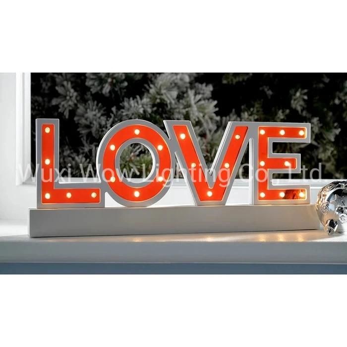 Sign with Base Christmas Decoration Wood 38 Cm - Red - Love