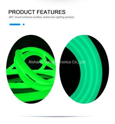 IP65 Silicone Round 360 Degree Free Bending Customized RGB White LED Neon Light