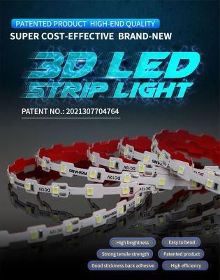 Bendable Zig-Zag DC12V 3.4W/M Dimmable UL Listed Flexible 3D LED Strip