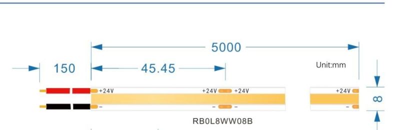 3000K Super Bright DC24V LED COB Strip Light