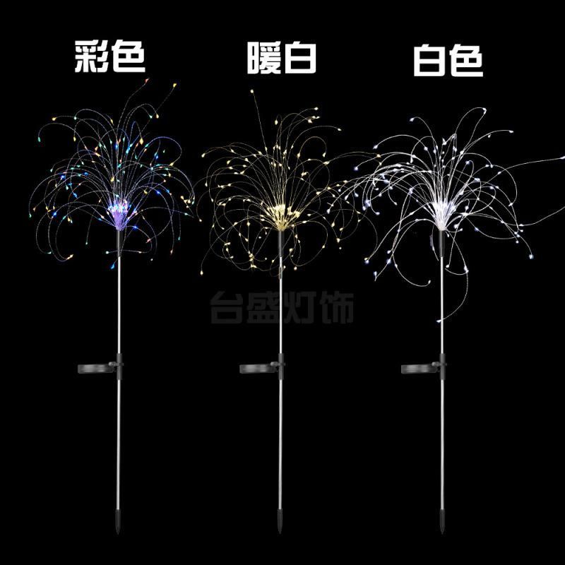 Solar Fireworks Lamp Outdoor Grass Globe Dandelion Flash String Fairy Lights