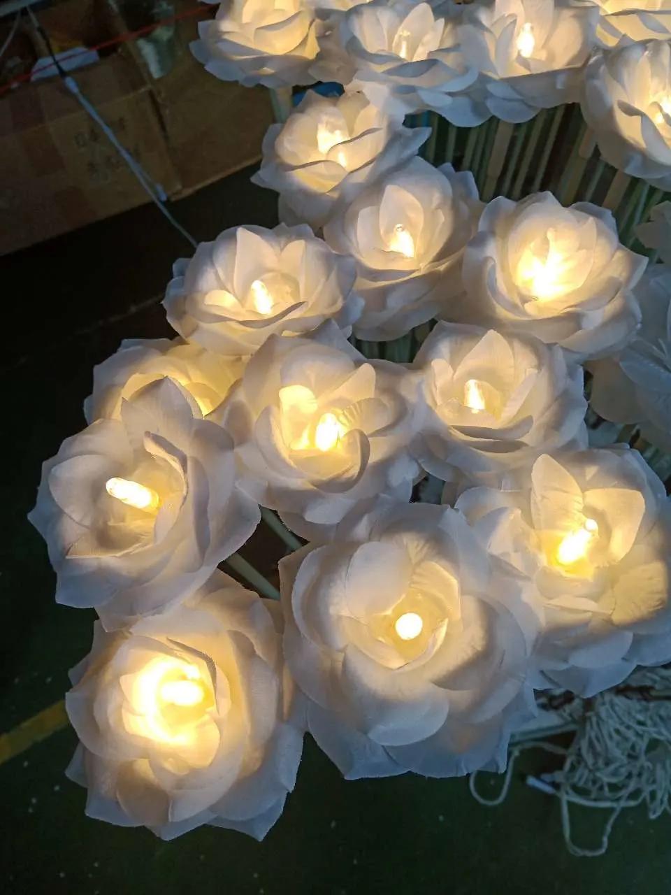 LED Artificial Rose Flower Light Wedding Decoration Holiday Decoration Garden Light