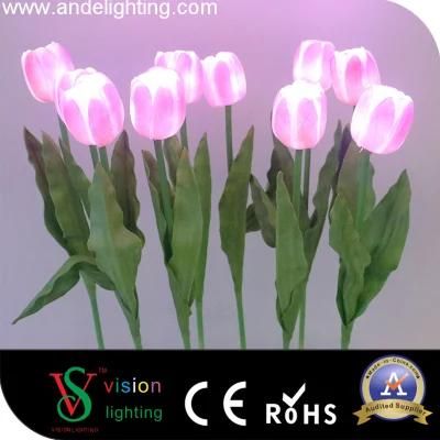 Simulation Pink Tulip LED Flower Christmas Lights