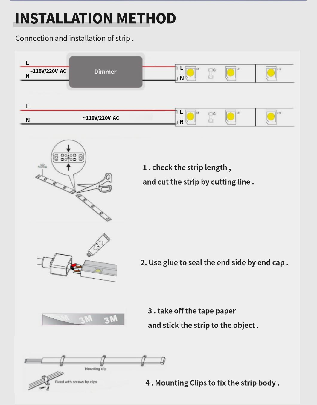 High Brightness High Volt 120LEDs/M SMD2835 LED Strip Without Driver