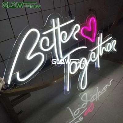 23.5&quot;X10.5&quot; &amp; 17.5&quot;X8.5&quot; Better Together LED Neon Flex Light Custom Neon Sign for Bedroom/Wall Decor/Party Decorations,