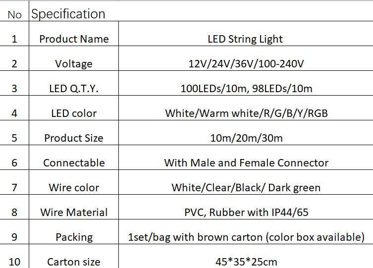 LED String Light LED Outdoor Decorative Light LED String Light LED Garden Light