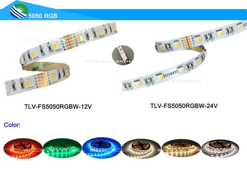 SMD5050 RGBW 60LEDs/M Flexible LED Strip for Indoor/Outdoor Light
