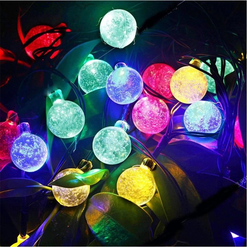 20LED Colorful Crystal Ball Solar Globe Fairy Lights