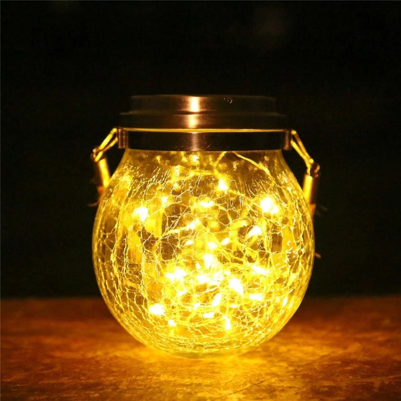 Hanging Glass Solar Mason Jar Fairy Solar Decorative Light for Christmas