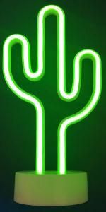 Plastic Cactus Neon LED Light with Base