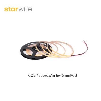 COB 6mmpcb 6W 480LEDs/M Flexible LED Strips