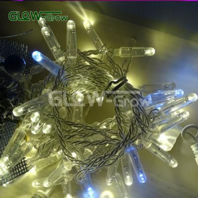 Chain Twinkly Christmas Holiday Tree IP65 LED PVC Wire Flexible String Light with Flash Bulb 9+1 for Shows, Restaurant Decoration