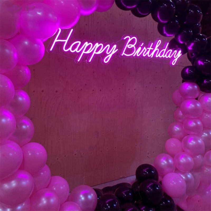 Most Popular Happy Birthday Custom Neon Lights Wall-Mounted Custom RGB Color Neon Signage