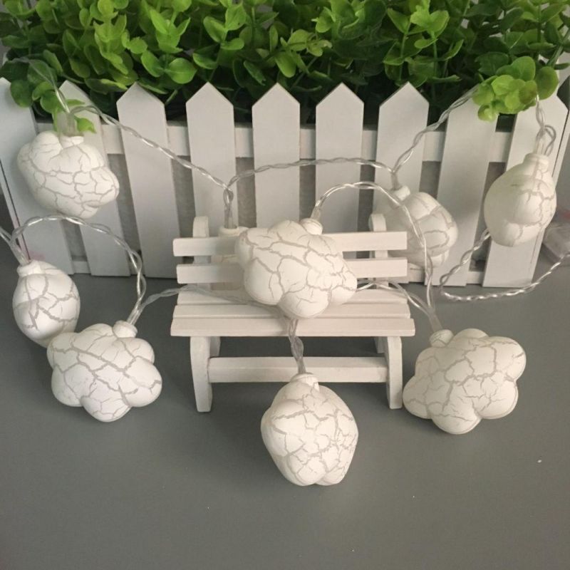 10 White Crack Clouds Indoor Battery Operated LED Fairy String Light