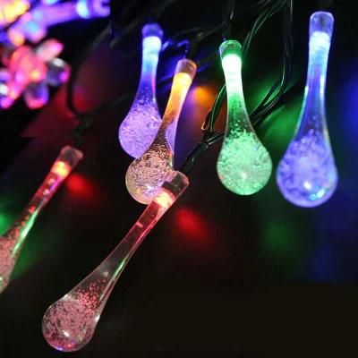 30LEDs Outdoor Waterproof Garden Lighting Solar Power Water Drop Light String Holiday Decoration Christmas Lights
