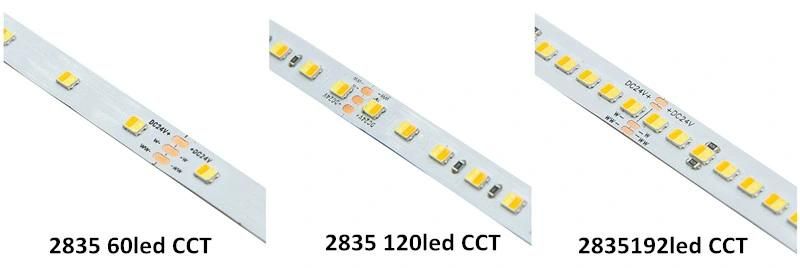 High Quality CRI90 SMD2835 CCT 60LED Flexible LED Strip Warm White Cool White LED Light Bar