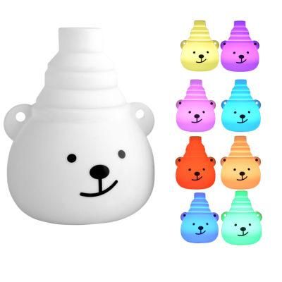 Colors Changeable Bear Shape Baby Choice Mini Size LED 3D Night Light Kid&prime; S Toys Silicone Bedside Lamp for Children Baby