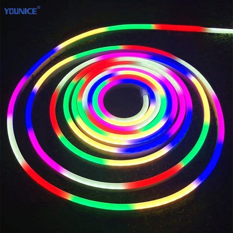 Color Chasing Spi 5050 RGB LED Neon Strip with Stable Signal for Decorative Lighting