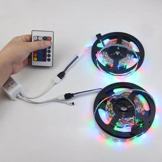 SMD 5050 RGB LED Strip 12V 30LEDs/M Waterproof Flexible Tape Ribbon String+RGB LED Controller+12V Power Adapter