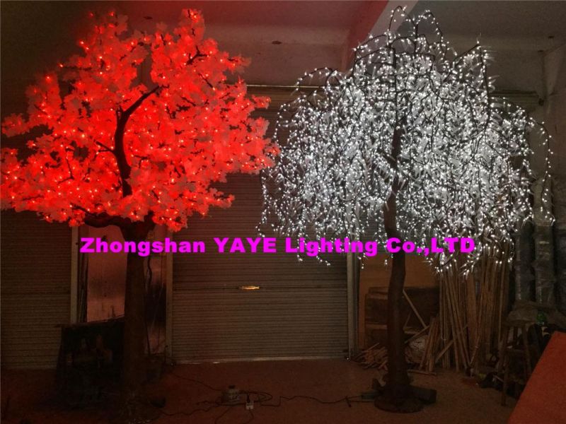 Yaye 18 Hot Sell High Quality 4608LEDs 2.5m Diameter 3m Height LED Lighted RGB Willow Tree with CE/RoHS