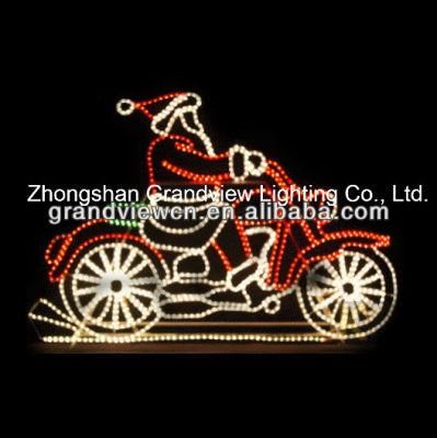 Santa and His Bike LED Christmas Rope Motif Lights