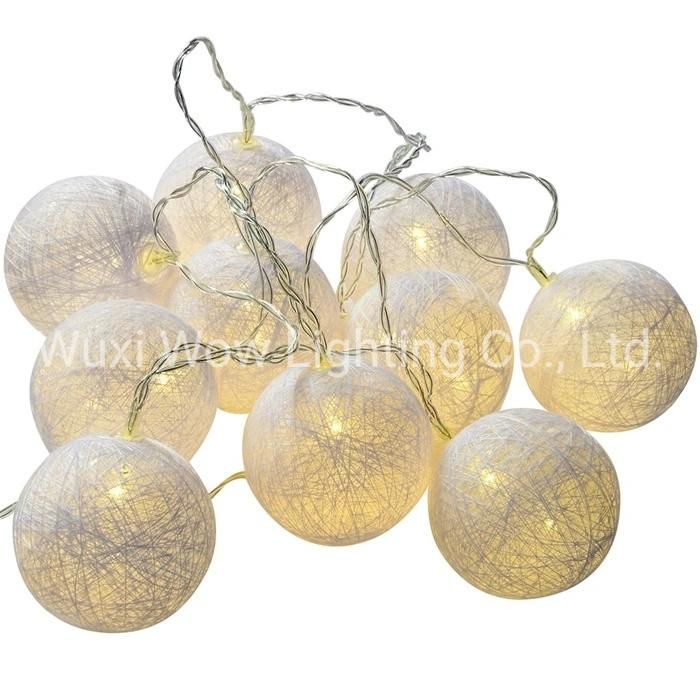 10 Cotton Ball Warm LED Light String Christmas Decoration White Christmas Lights Christmas Lights Single Orderin