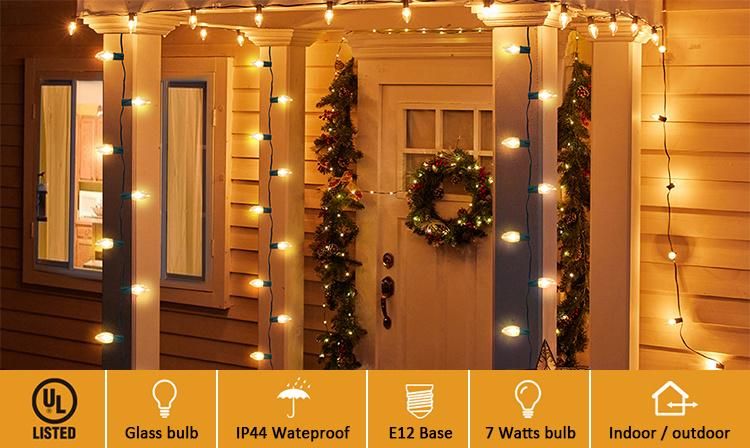 LED Festoon Light Outdoor C7 Clamp Cafe Patio String Lights