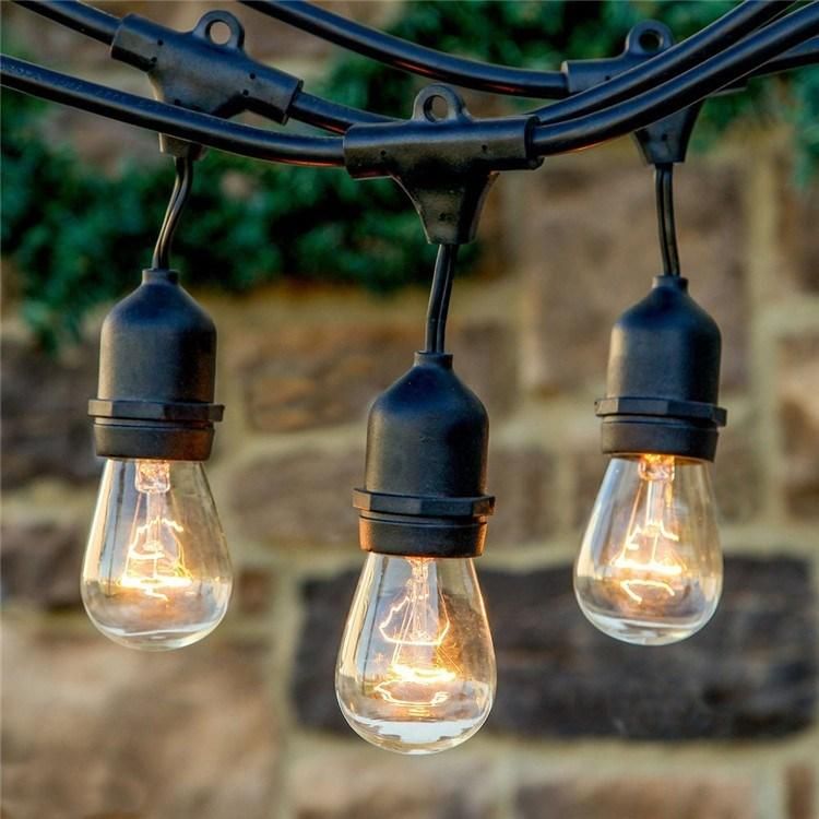 UL 48 Feet E26 E27 S14 Commercial Weatherproof Patio String Lights