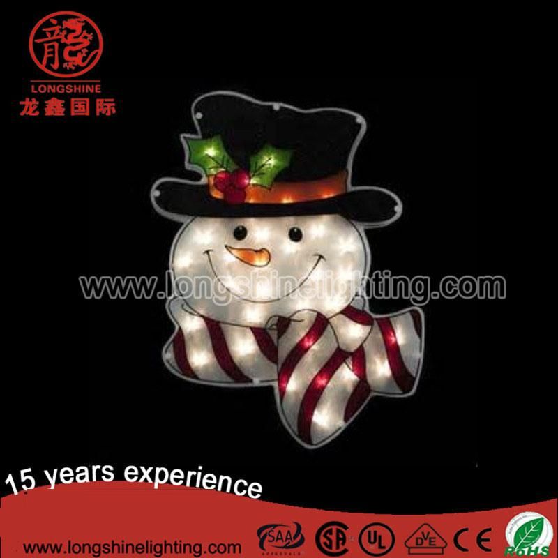 24V Low Voltage 160cm Holiday Christmas 2D White Snowman Sculpture Decoration Light Ce&RoHS