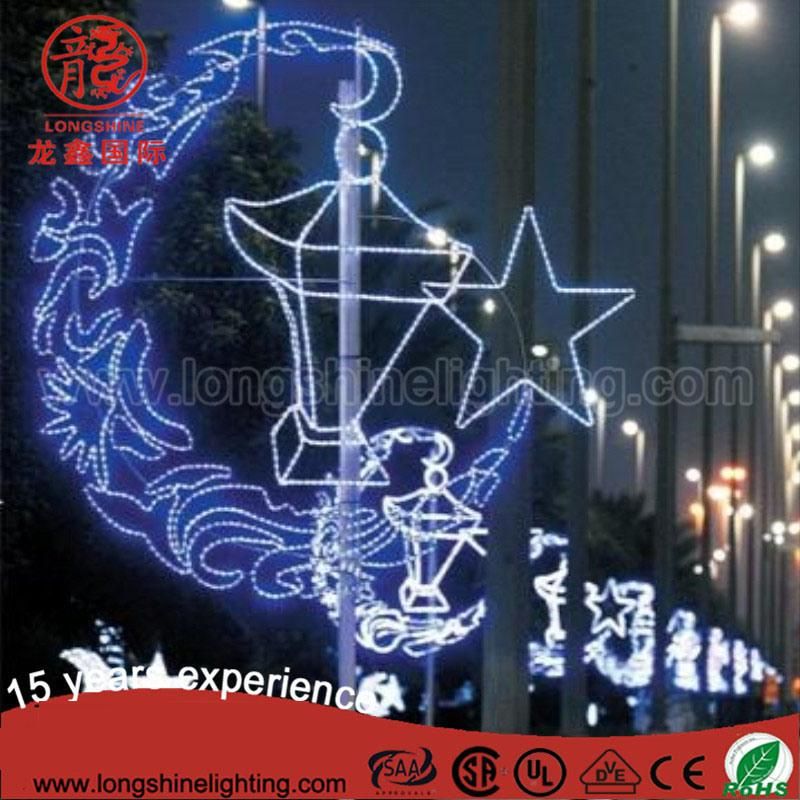 Waterproof LED Star and Moon Shape Eid Ramadan Street Decoration Lights