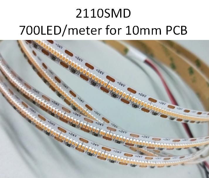 L2.1mm * W1.0mm SMD2110 Flexible LED Strip 700 LEDs/Meter High Efficiency and High CRI LED Strips Competitive LED Rope Light Strip for Decoration