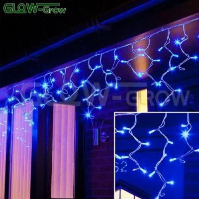 Blue 3.0m*0.6m 120LEDs Christmas LED Icicle Light with 10cm Spacing for Xmas House Garden Decoration