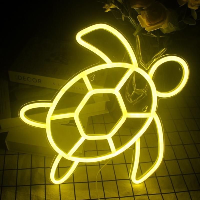 Custom LED Sign Sea Turtle Wall Hanging Art Neon Light USB Powered Lamps Kids Room Decor Neon Sign