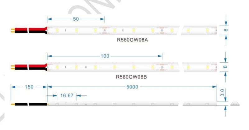 Waterproof Silicone Dropping DC12V/DC24V 60 LEDs/Meter 2835 Flexible LED Strips