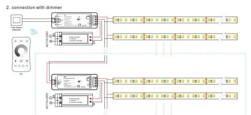 LED Home IP20 DC12V 6W 60LEDs Per Meter 6000K Nature White SMD2835 Flexible LED Strip for 10mm FPC Width Aluminum Profile and Neon Tube