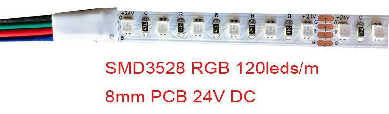 Decorative Commercial Lighting 120LEDs 15W/M RGB Color LED Strip 3528