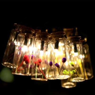 LED Solar Lamp Glass Bottle Flower Fairy Lights Outdoor Waterproof Garden Tree Decoration String Lights