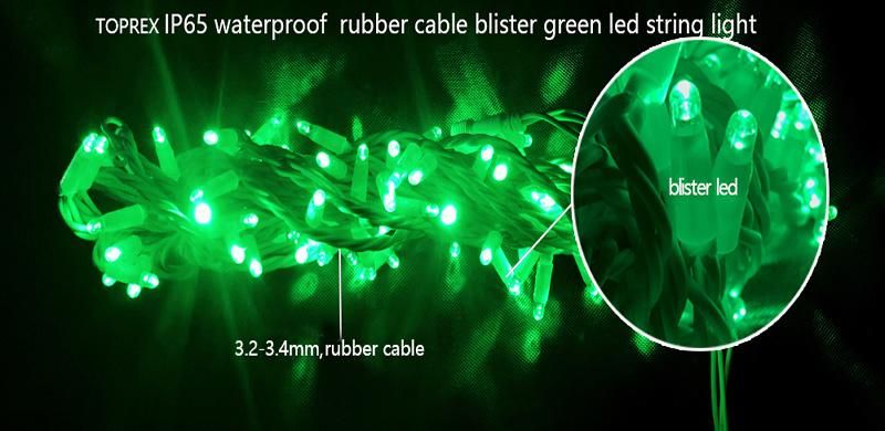 Christmas Tree Light Decoration Electric Fairy Lights IP65 Rubber Cable Blister Connectable Customizable LED String Lights Outdoor